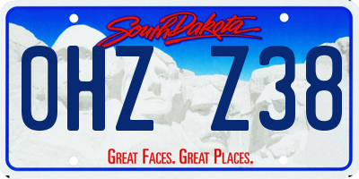 SD license plate 0HZZ38