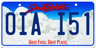 SD license plate 0IAI51