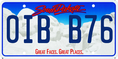 SD license plate 0IBB76