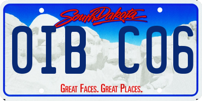 SD license plate 0IBC06
