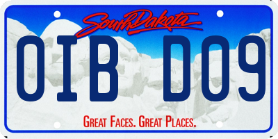 SD license plate 0IBD09