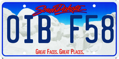 SD license plate 0IBF58