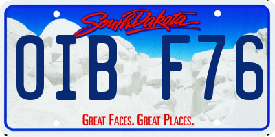 SD license plate 0IBF76