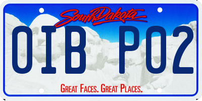 SD license plate 0IBP02