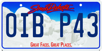 SD license plate 0IBP43