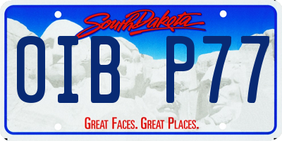 SD license plate 0IBP77