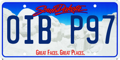 SD license plate 0IBP97