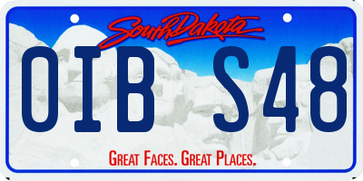 SD license plate 0IBS48