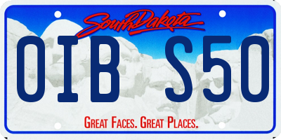 SD license plate 0IBS50