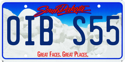 SD license plate 0IBS55