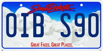 SD license plate 0IBS90