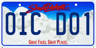 SD license plate 0ICD01