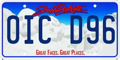 SD license plate 0ICD96