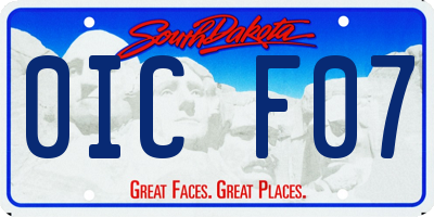 SD license plate 0ICF07