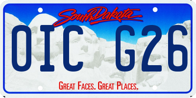 SD license plate 0ICG26