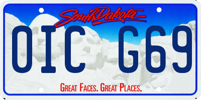 SD license plate 0ICG69