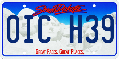 SD license plate 0ICH39