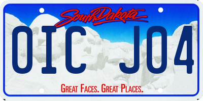 SD license plate 0ICJ04