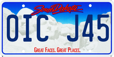 SD license plate 0ICJ45