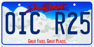SD license plate 0ICR25
