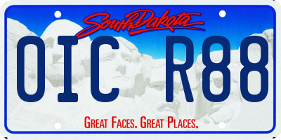 SD license plate 0ICR88