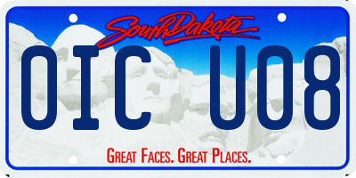 SD license plate 0ICU08