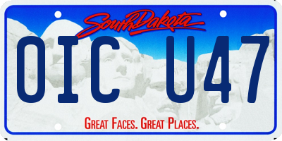 SD license plate 0ICU47