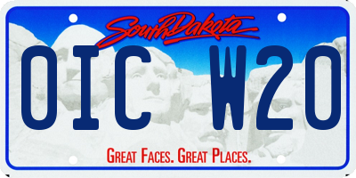 SD license plate 0ICW20