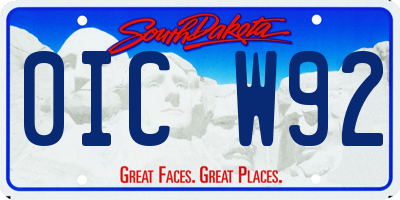 SD license plate 0ICW92