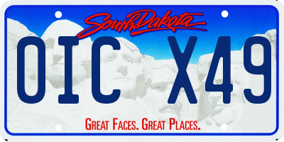 SD license plate 0ICX49