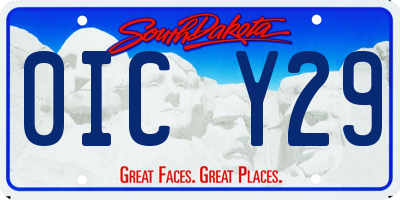 SD license plate 0ICY29