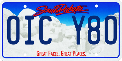 SD license plate 0ICY80