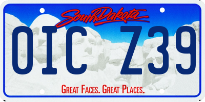 SD license plate 0ICZ39