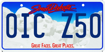 SD license plate 0ICZ50