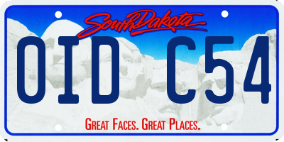 SD license plate 0IDC54