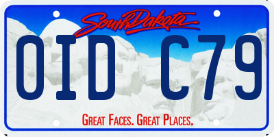 SD license plate 0IDC79