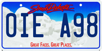 SD license plate 0IEA98