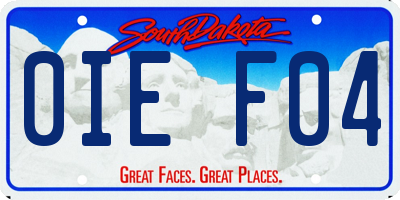 SD license plate 0IEF04