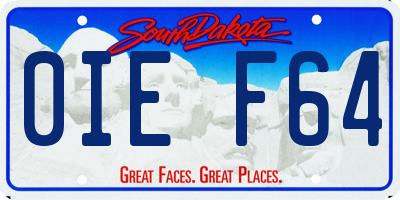 SD license plate 0IEF64