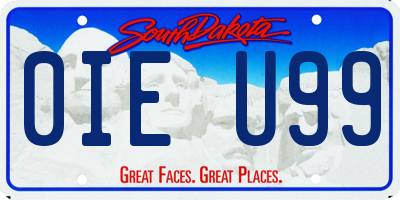 SD license plate 0IEU99