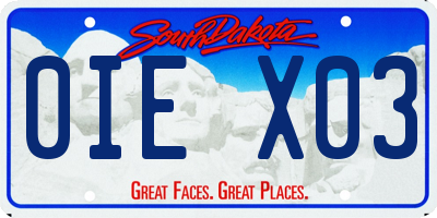 SD license plate 0IEX03