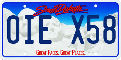 SD license plate 0IEX58