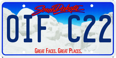 SD license plate 0IFC22