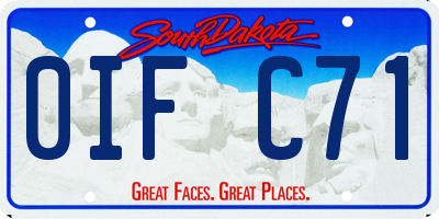 SD license plate 0IFC71