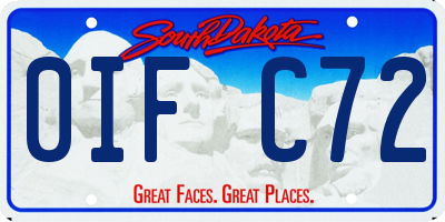 SD license plate 0IFC72