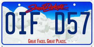 SD license plate 0IFD57