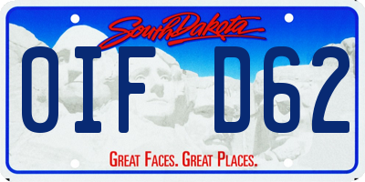 SD license plate 0IFD62