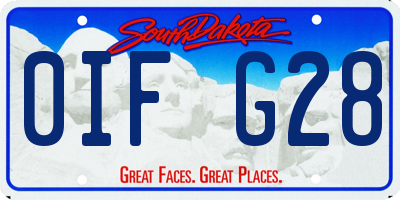 SD license plate 0IFG28