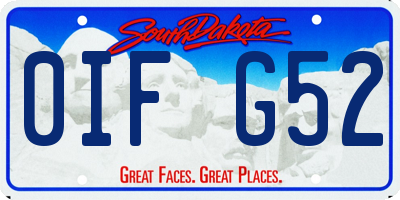SD license plate 0IFG52