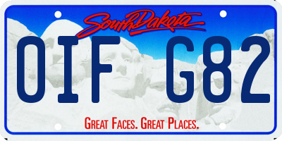 SD license plate 0IFG82
